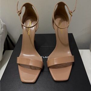 Saint Laurent Nude Heels with Ankle Strap